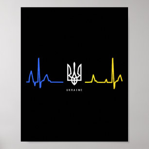 Póster Ucrania Tryzub Bandera Ucraniana Tridente Zelensky