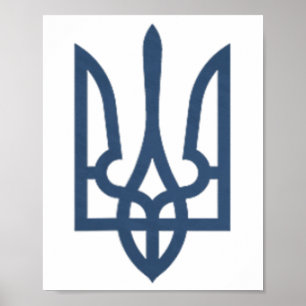 Póster Ucrania Tryzub Zelensky Camiseta Tridente Militar