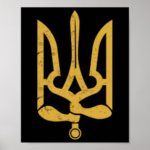 Póster Ucrania Ucraniano Kiev Trysub Bandera 10 