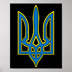 Póster Ucrania Ucranianos Ucraniano Kiev Trysub Bandera 1