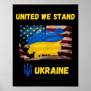 Póster Ucrania Unidos Nosotros Nos Manteneremos Bandera D