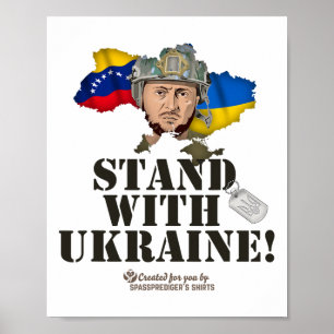 Póster Ucrania Venezuela Banderas Zelensky Apoya a Ucrani