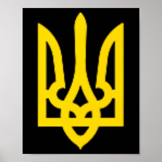 Póster Ucrania Zelensky Tridente Ucraniano Escudo De Arma (Frente)