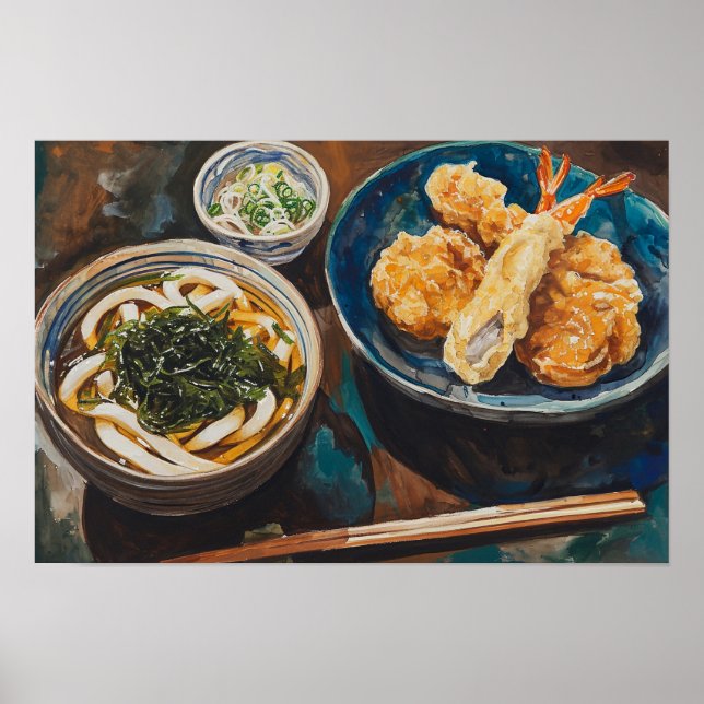 Póster Udon y camarones (Frente)