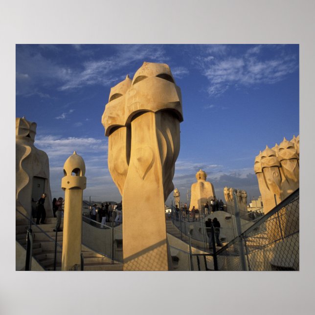 Póster UE, España, Cataluña, Barcelona. Antonio Gaudi's (Frente)