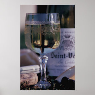Póster UE, Francia, Chablis, vino local