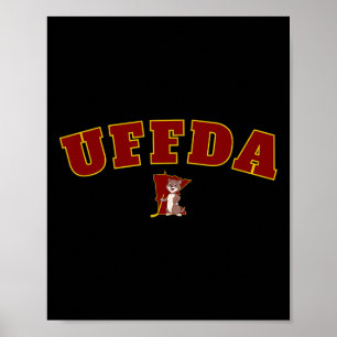 Póster Uff-da Mapa del Estado de Minnesota Gráfico del Lo
