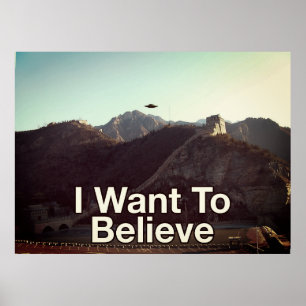 Póster UFO above The Great Wall of China