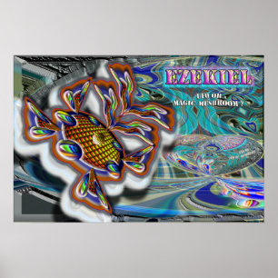 Póster UFO de la rueda de Ezekiel o poster mágico de la