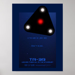Póster UFO negro del triángulo TR-3B
