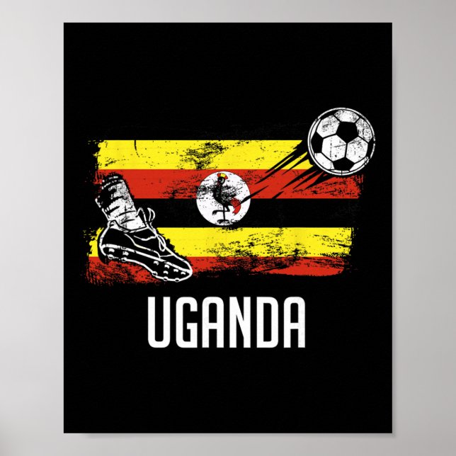 Póster Uganda Flag Jersey Ugandan Soccer Team Ugandan  (Frente)