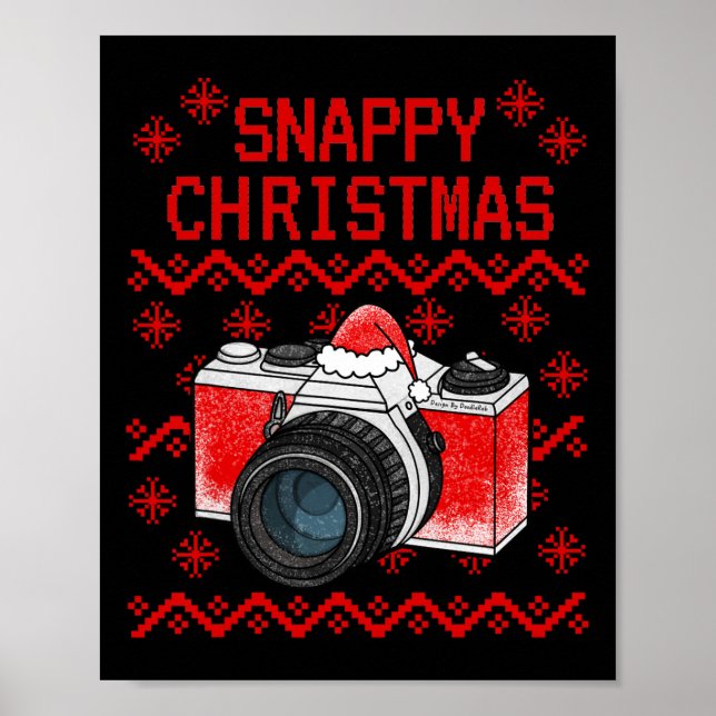 Póster Ugly Christmas Camera Photographer Xmas Photograph (Frente)