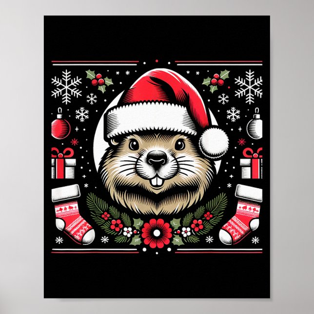 Póster Ugly Christmas Groundhog  (Frente)