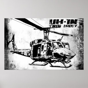 Póster UH-1N Huey gemelo