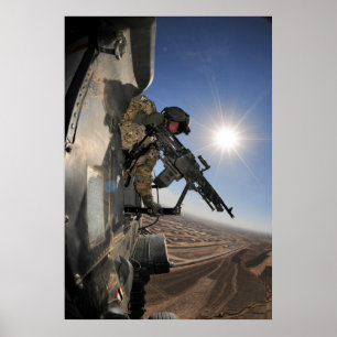 Póster UH-60 Black Hawk Helicopter Gunner