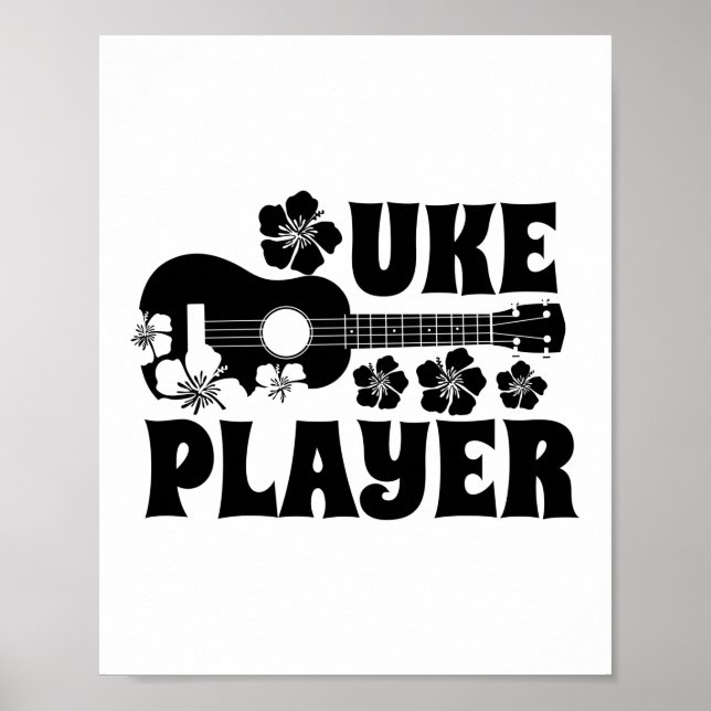 Póster Uke Player Ukulele Hawai Musisist (Frente)
