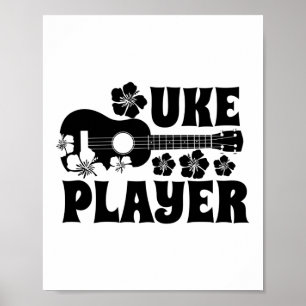 Póster Uke Player Ukulele Hawaiano