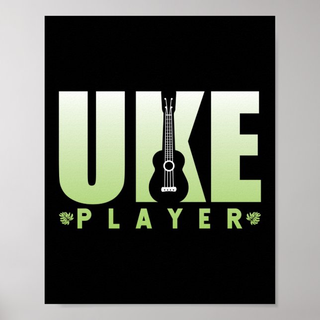 Póster Uke Player Ukulele Player Hawaii Musisist (Frente)