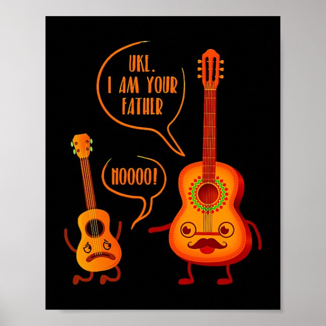 Póster Uke, soy tu padre Ukulele Guitar Music (Frente)