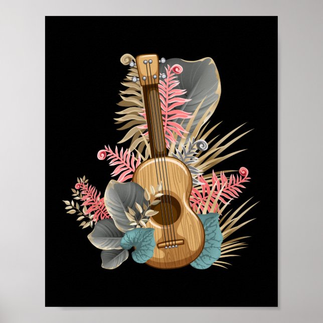 Póster Uke Ukulele Guitar - Ukulele, guitarrista músico (Frente)