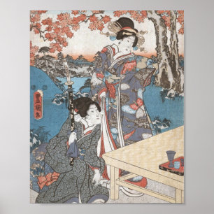 Póster Ukiyo-e geisha