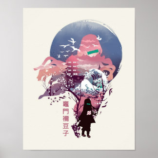 Póster Ukiyo e Nezuko