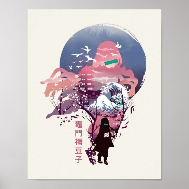 Póster Ukiyo e Nezuko (Frente)