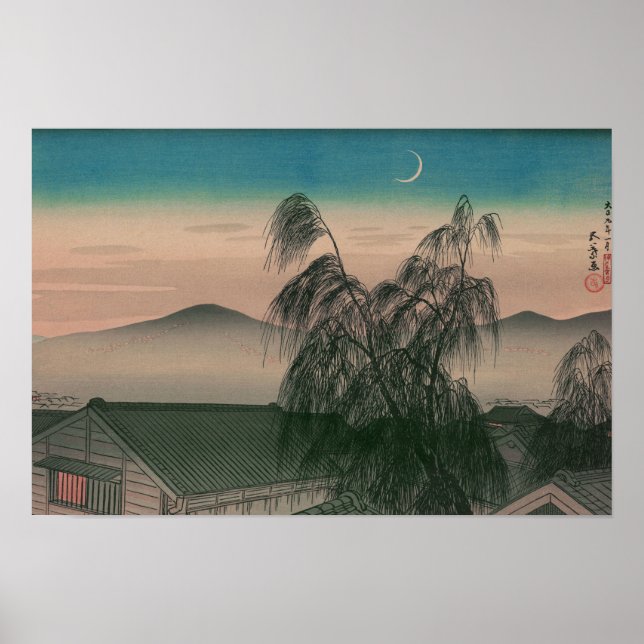 Póster Ukiyoe [Goyo] Luna de la tarde (XL) (Frente)