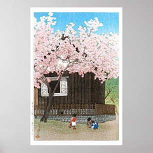 Póster ukiyoe - hasui - C01 - Colina Atagoyama en primave