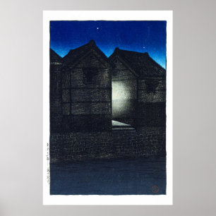 Póster ukiyoe - hasui - C04 - Shinkawa Rive de noche -