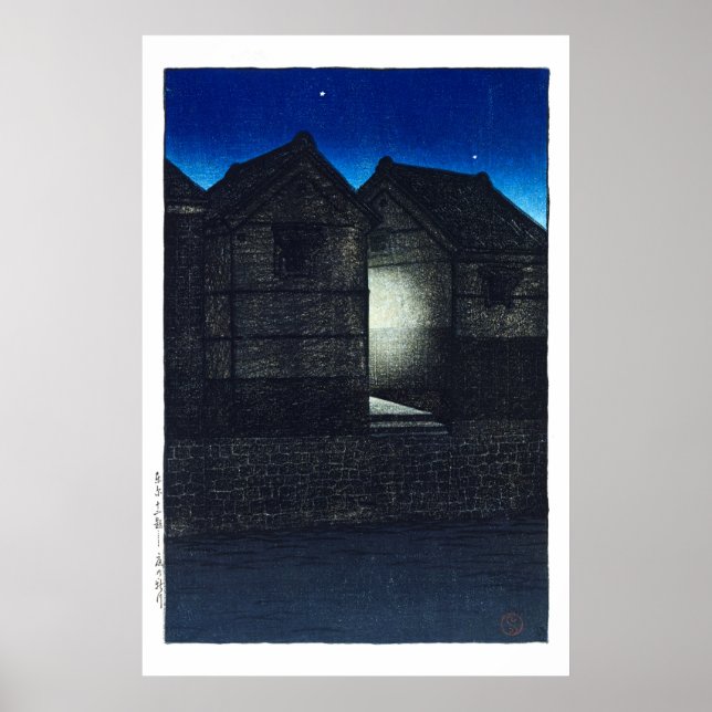 Póster ukiyoe - hasui - C04 - Shinkawa Rive de noche - (Frente)