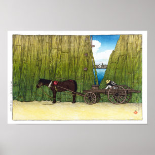 Póster ukiyoe - hasui - C08 - Por el río Sumida Alrede…