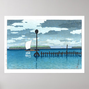 Póster ukiyoe - hasui - C09 - Off Shinagawa -