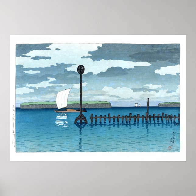 Póster ukiyoe - hasui - C09 - Off Shinagawa - (Frente)