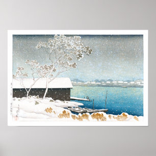 Póster ukiyoe - hasui - C11 - Shirahige en la nieve -