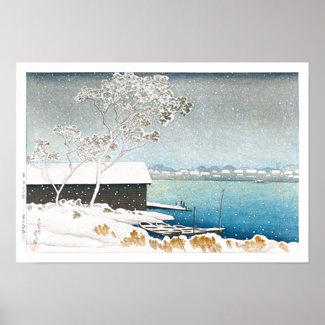 Póster ukiyoe - hasui - C11 - Shirahige en la nieve - (Frente)