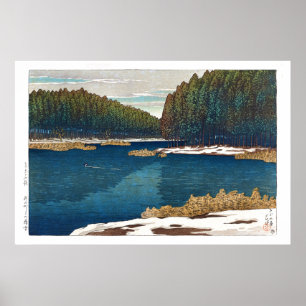 Póster ukiyoe - hasui - C12 - Nieve ardiente en Inoka...