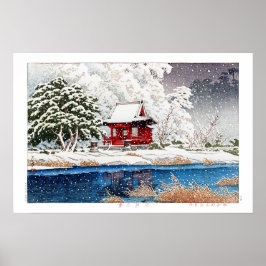 Póster ukiyoe - hasui - m06 - Nieve en la entrada del san