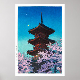 Póster ukiyoe - hasui - m08 - Noche de primavera -