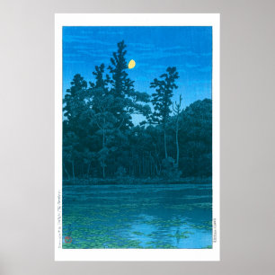 Póster ukiyoe - hasui - Nº 6 Sanpoji Pond (Shakujii) -
