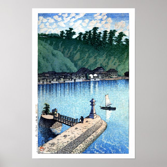 Póster ukiyoe hasui n12 Mihogaseki, Izumo (Frente)