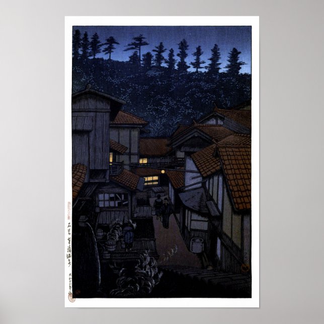 Póster ukiyoe hasui n15 Arifuku Spa, Iwami (Frente)