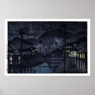 Póster ukiyoe hasui n18 Kinosaki, Tajima