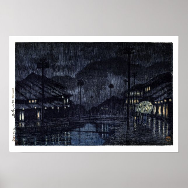 Póster ukiyoe hasui n18 Kinosaki, Tajima (Frente)