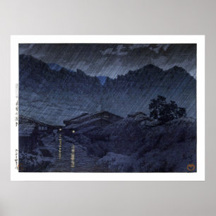 Póster ukiyoe hasui n25 Suhara, Kiso