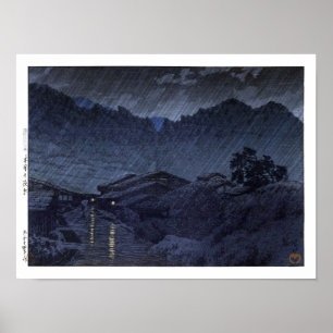 Póster ukiyoe hasui n25 Suhara, Kiso