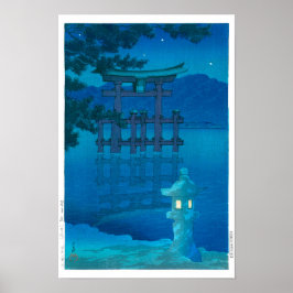 Póster ukiyoe - hasui - N.º 10 Noche estrellada (Miyagima