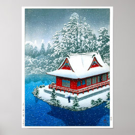 Póster ukiyoe - hasui - N.º 26 Nieve en el parque Inokash