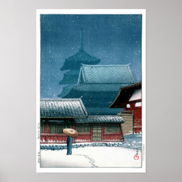 Póster ukiyoe - hasui - N.º 31 Templo Tennoji en Osaka -