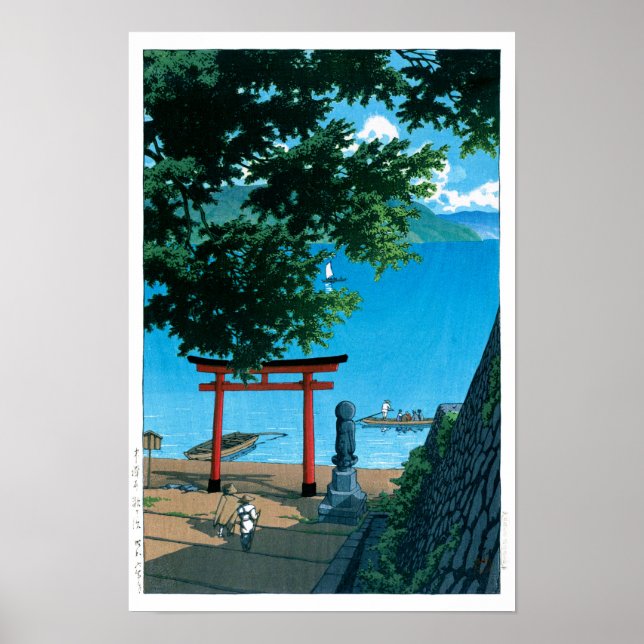 Póster ukiyoe - hasui - N.º 32 Chuzenji, Utagahama - (Frente)